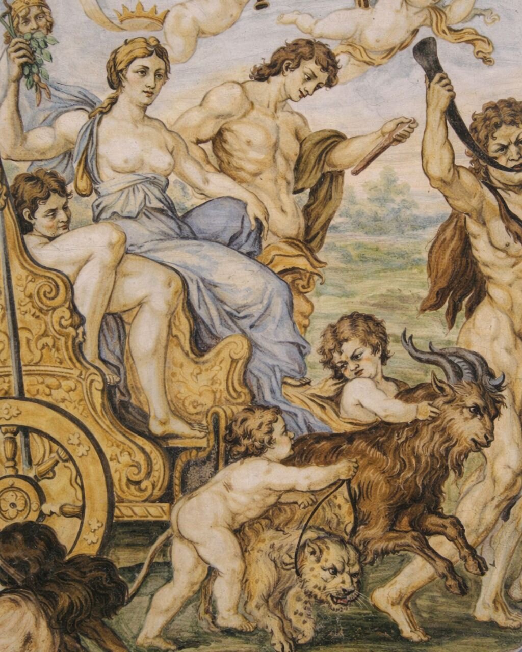 Frammento di ceramica in maiolica realizzata a Castelli in Abruzzo | © Wikimedia ottimizzata con IA