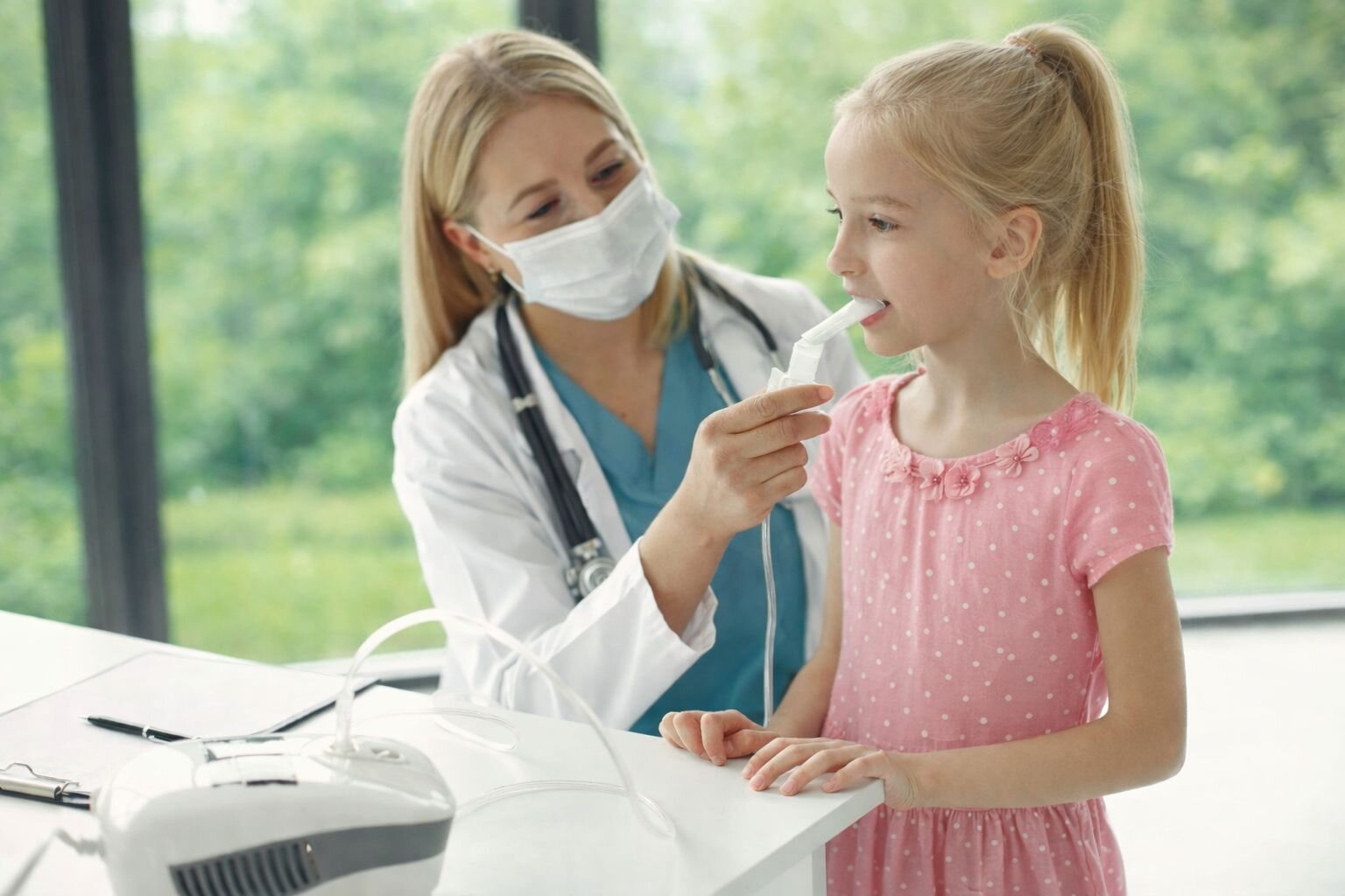 Bambina prende cure termali a Popoli Terme in Abruzzo | © Immagine generata da IA