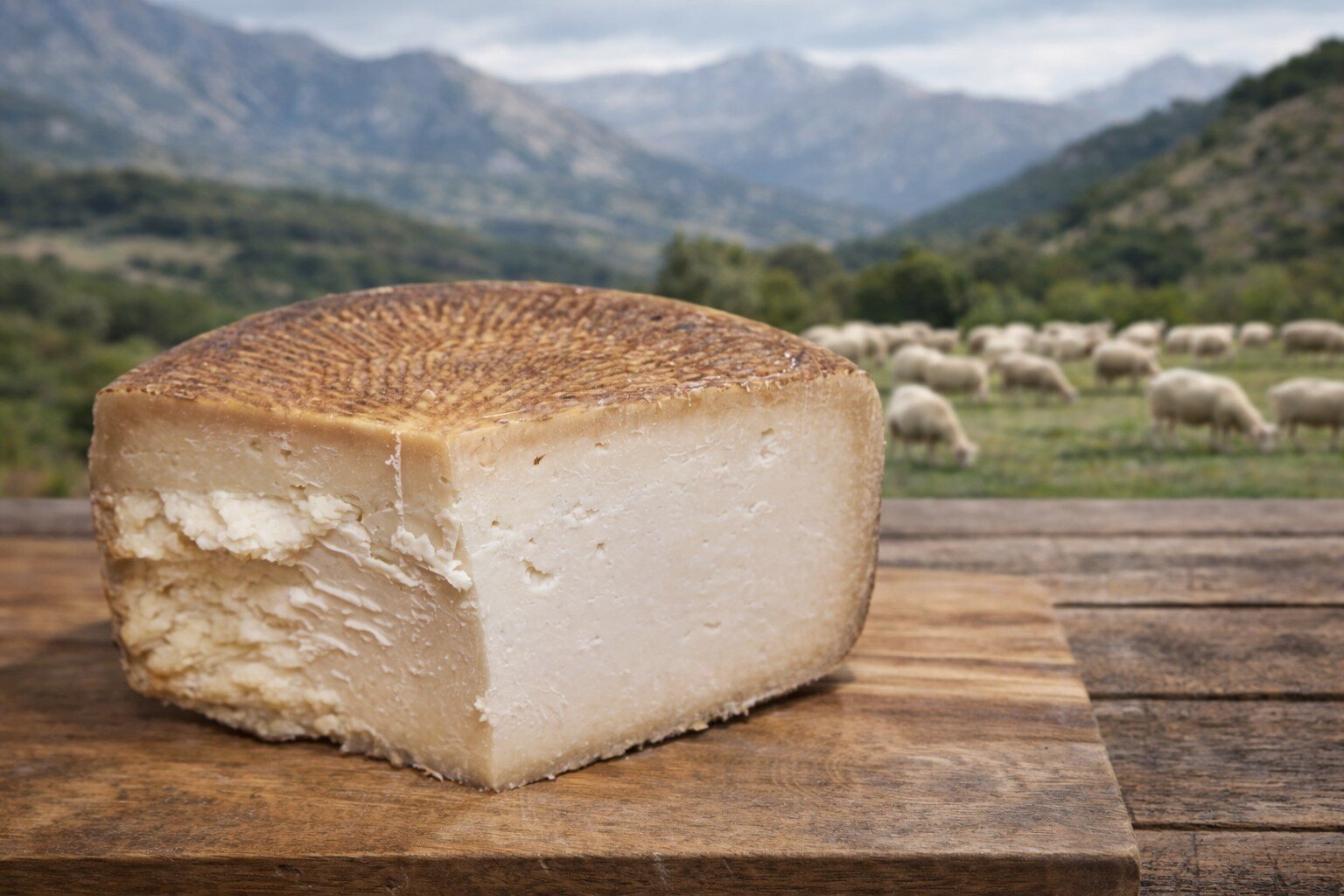 Formaggio pecorino di Castel del Monte chiamato Canestrato | © Generata da IA