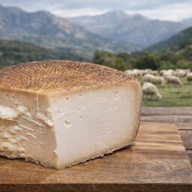 Formaggio pecorino di Castel del Monte chiamato Canestrato | © Generata da IA